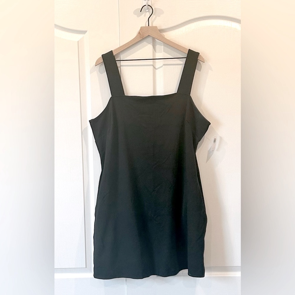 Square Neck Black Dress